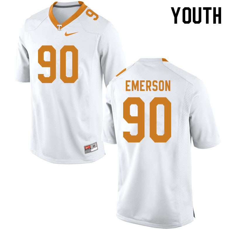 Youth #90 Greg Emerson Tennessee Volunteers College Football Jerseys Sale-White